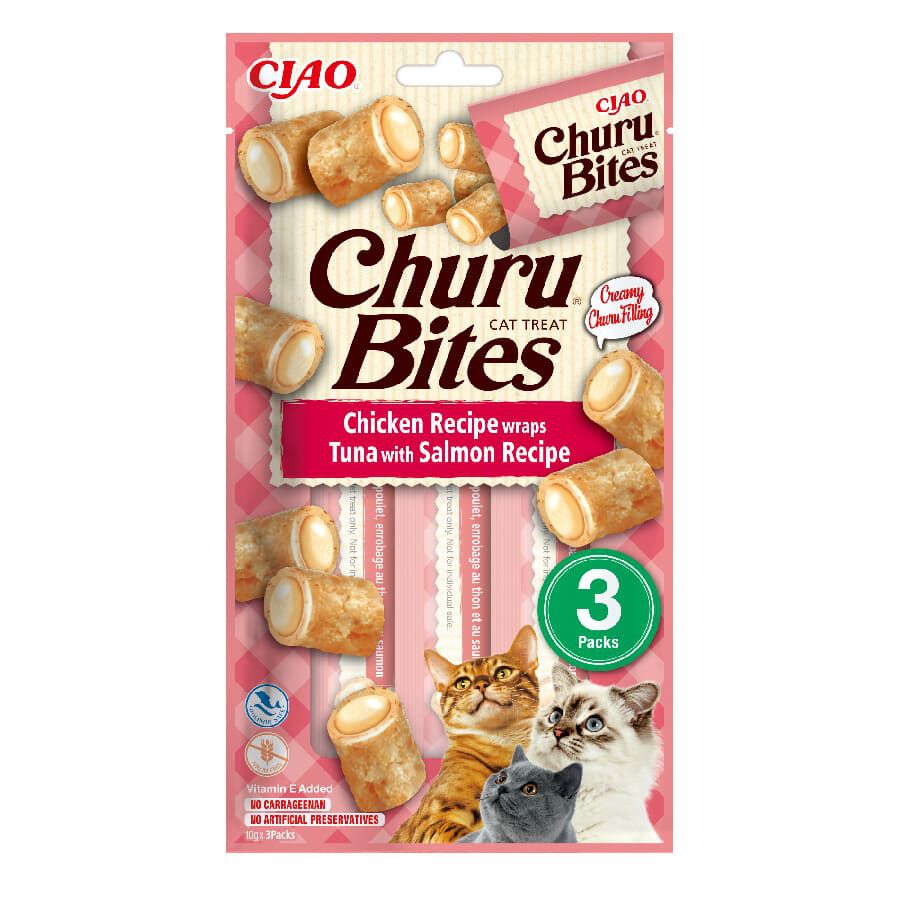 Churu Snacks Bites de Frango e Atum com Salmão para gatos – Multipack 12, , large image number null